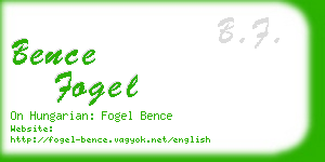 bence fogel business card